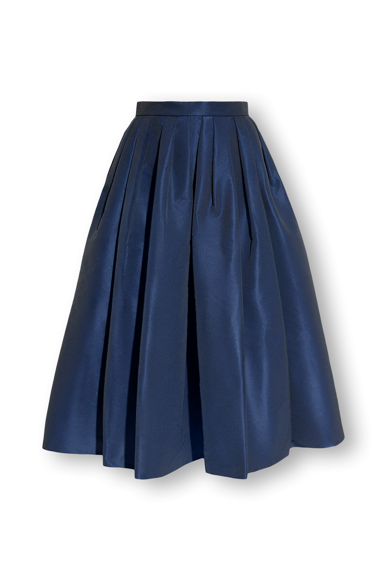 Navy blue midi skirt with clearance pockets